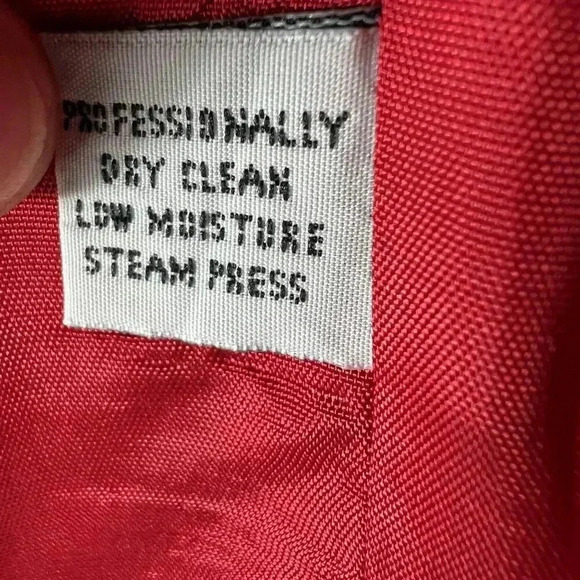 DUMAS Womens Sz XL 100% Pure Wool Blazer Lined Holiday Red Career Wear Old Money - Picture 15 of 16